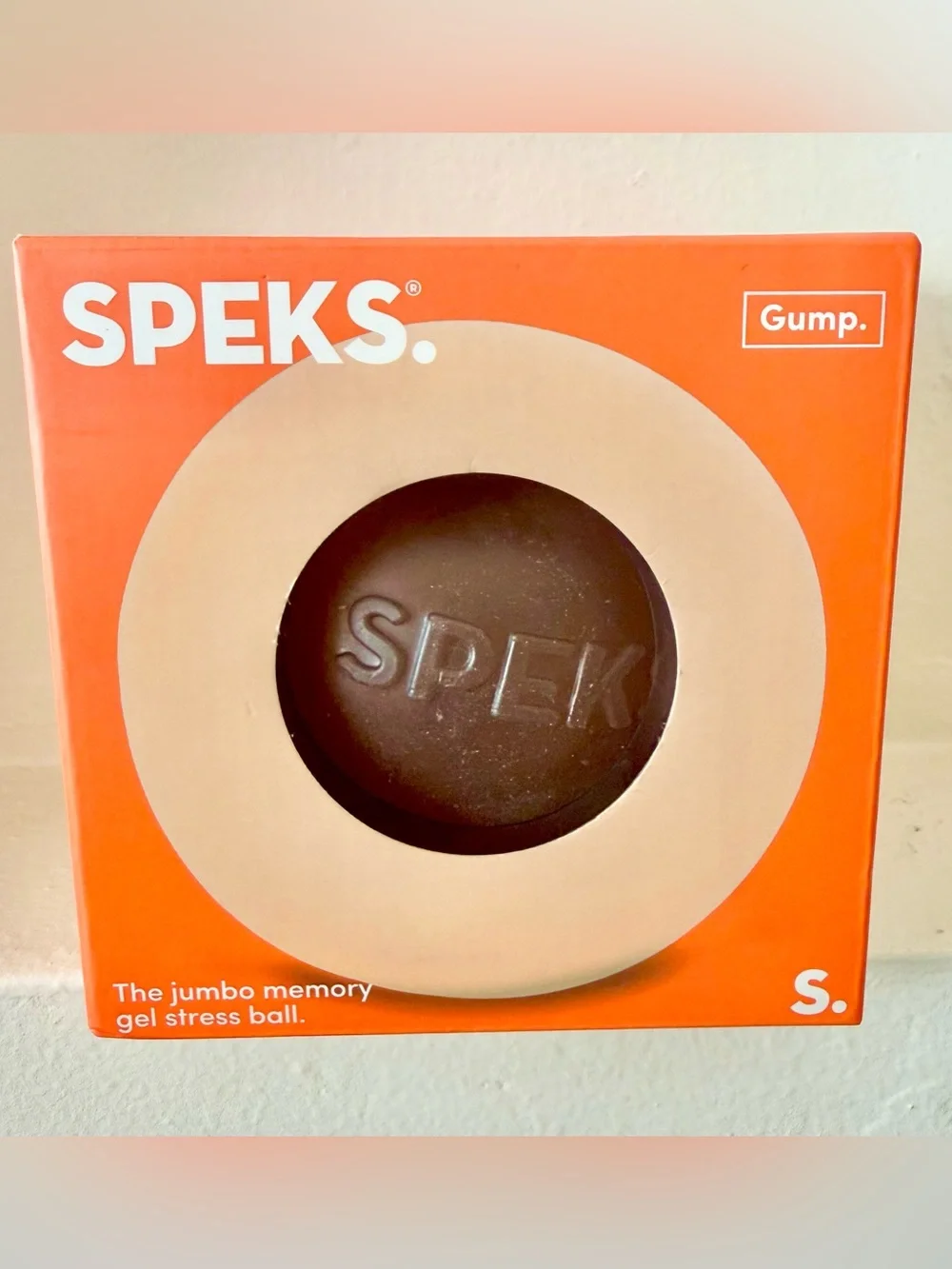 NEW! SPEKS JUMBO GUMP Memory Gel Stress Ball - “reef” (orange)